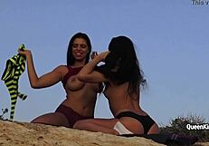 Kira Queen: 'Hot lesbo action with sexy brunette.'