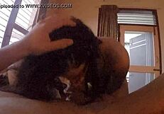 Asian amateur gives wet blowjob cumshot hidden