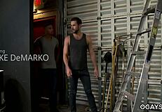 Ebony hairy man takes big black cock