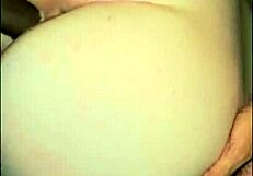 Big black dick cums inside blonde snowbunny in bedroom