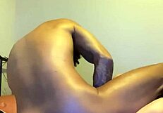 I lick Ella's spread ass in horny interracial rimjob