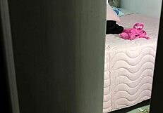 spying on my brunette stepsister's tight pussy while she dresses in her big ass thong