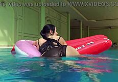 kittina ivory strips down in the public swimming pool