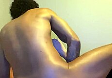 I lick Ella's spread ass in horny interracial rimjob