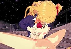 oshi no ko hoshino ruby hentai blows and cums in gameplay