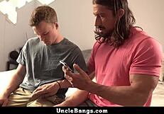 Lucky stepson learns gay sex tricks from daddy in hardcore session - UncleBangs