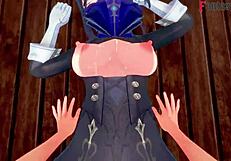 Clorinde在3D卡通性爱中猛烈撞击，原神幻想全开