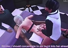 Horny stepsister get fucked by stepbrother and a stranger - sims 4 - 3d animation.