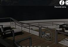 milf masturbates with eyes closed in waterworld anime scene