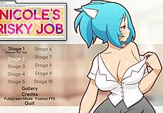 Nicole's Risky Job in Hentai Game: Fondling Boobs for Customers