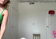 Beautiful blue-eyed stepmother seduces college boys in a threesome