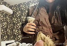 milfycalla- cum explosion on my fur jacket!