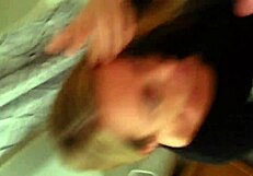 Girlfriend performs intense homemade deepthroat on friend's cock with nasty slut milf watching