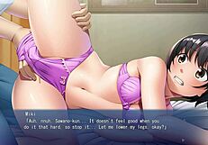 Plain girl bound for fingering and masturbation