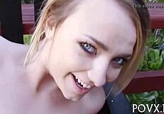 OH YEAH, NASTY TEEN GIVES POV BLOWJOB WHILE LICKING BALLS!