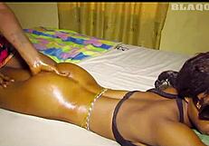 Oh, she enjoyed every touch from her oiled masseur!