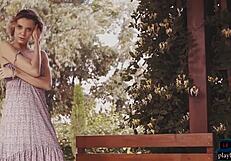 Russian Milf Model Undresses Amazingly Naked Outdoors