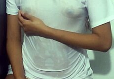 Petite Japanese teen gets dominated in wet latex uniform