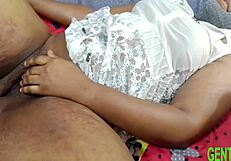 African Teen Caught Masturbating Gets Hardcore Sex from Tenant