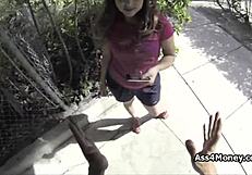 Broke Teen 18+ Transitions From Payphone To Sucking Cock Outdoors