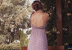 Russian Milf Model Undresses Amazingly Naked Outdoors