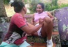 Stepsister Licks Ass in Public Sex Scene with Anal