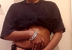 Naejae rips clothes in bold striptease leading to intense squirting