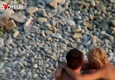 Wow! Check This Gorgeous Blonde Babe Riding Her Man on a Public Beach!