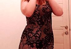 Big-boobed blonde MILF's solo session in the toilet stall