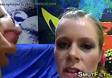 Hardcore European whores dominate with bizarre blowbang and bukkake facials