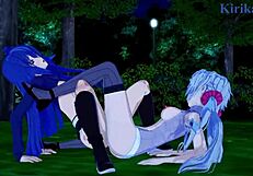 chris yukine and tsubasa kazanari and maria cadenzavna eve in lesbian play - symphogear hentai