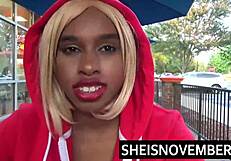 msnovember's tight ebony pussy pounded by old bbc hard