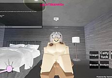 Once, a wild whore rode a monster cock in cowgirl style for Roblox porn.