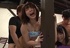 Three amateur couples have a hot pool party in this Sensitivity Agea Gaeki video