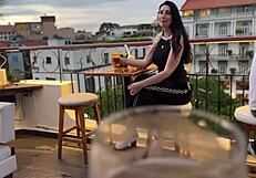 BLOWJOB in RESTAURANT, public OUTDOOR amateurs anime hentai action with intense sucking and licking