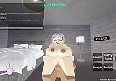 Once, a wild whore rode a monster cock in cowgirl style for Roblox porn.