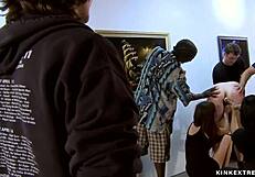 yo, big natural tits blonde getting fucked hard in public, damn! 😍