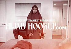 Brunette stepsister sucks big cock and swallows cum