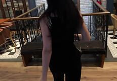 BLOWJOB in RESTAURANT, public OUTDOOR amateurs anime hentai action with intense sucking and licking