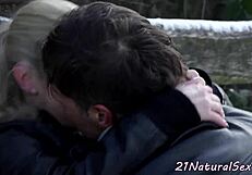 Beautiful European Girlfriend Rides Lover's Cock in Glamorous Amateur Scene