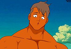 marge on a nude beach in this simpsons hentai animation... what a wild scene