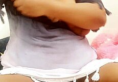 Latina college girl chats casually