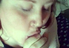 Redhead girlfriend sucks monster cock and gets cum on tits