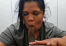 A sexy plus size woman gets horny and has a great orgasm with an ebony man on the edge of a bed