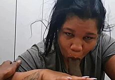A sexy plus size woman gets horny and has a great orgasm with an ebony man on the edge of a bed