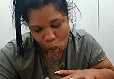 A sexy plus size woman gets horny and has a great orgasm with an ebony man on the edge of a bed