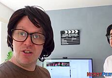 yorkshire geek gets tricked into first time blowjob from tattooed brit