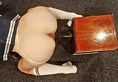 have you seen this petite teen rough riding a big black dildo?