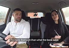 big tits examiner fucks muscled guy in public