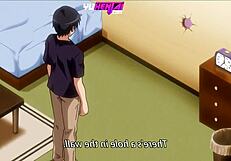 glory hole surprises through stepsister’s wall in hentai